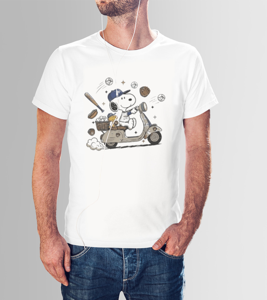 Toronto Blue Jays Snoopy Woodstock Scooter Adventure Baseball T-Shirt