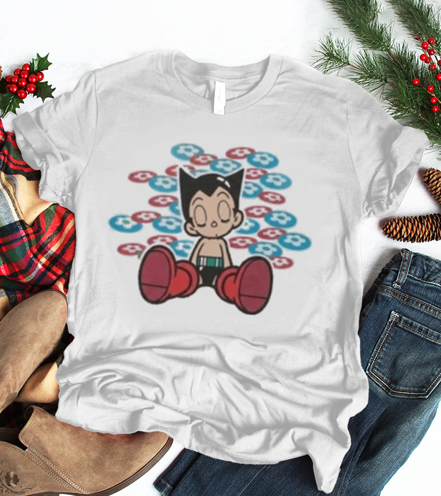 Vandythepink Astro Boy Floral Meditative Pose T-Shirt