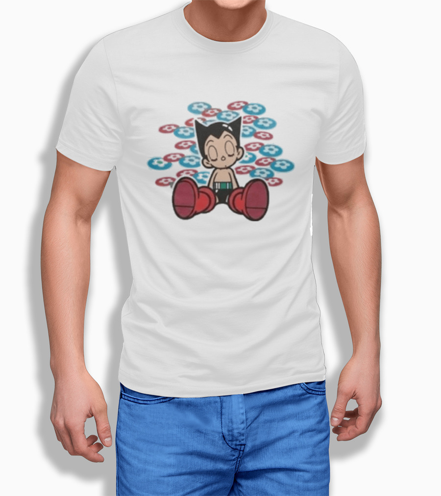 Vandythepink Astro Boy Floral Meditative Pose T-Shirt