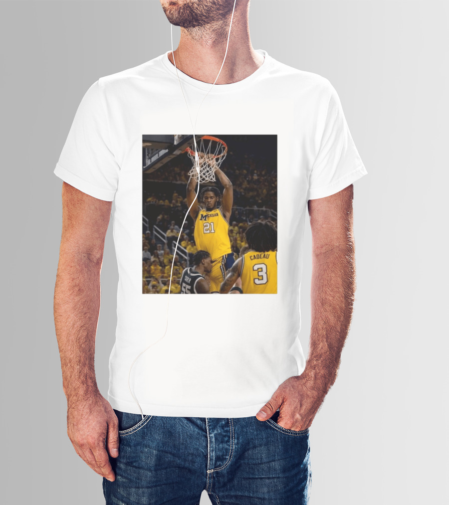 Morez Johnson Jr. Dunk Michigan Vs Carr Cadeau Basketball Moment T-Shirt