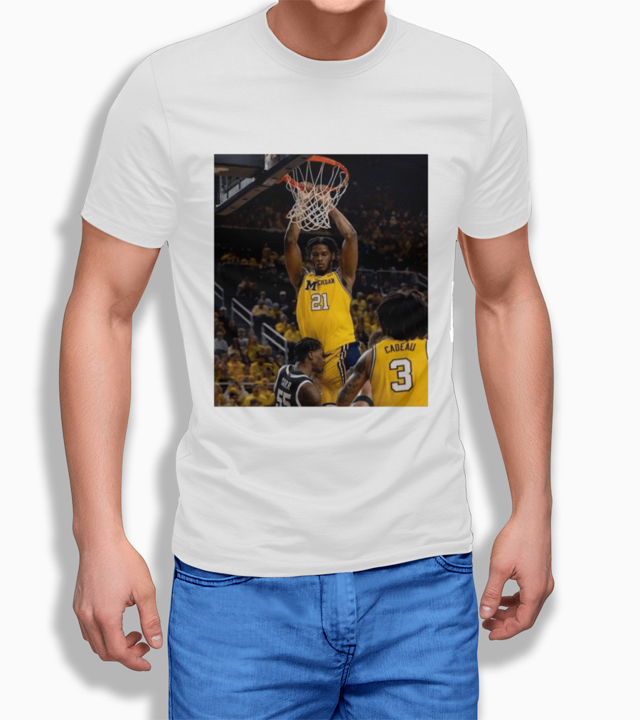 Morez Johnson Jr. Dunk Michigan Vs Carr Cadeau Basketball Moment T-Shirt
