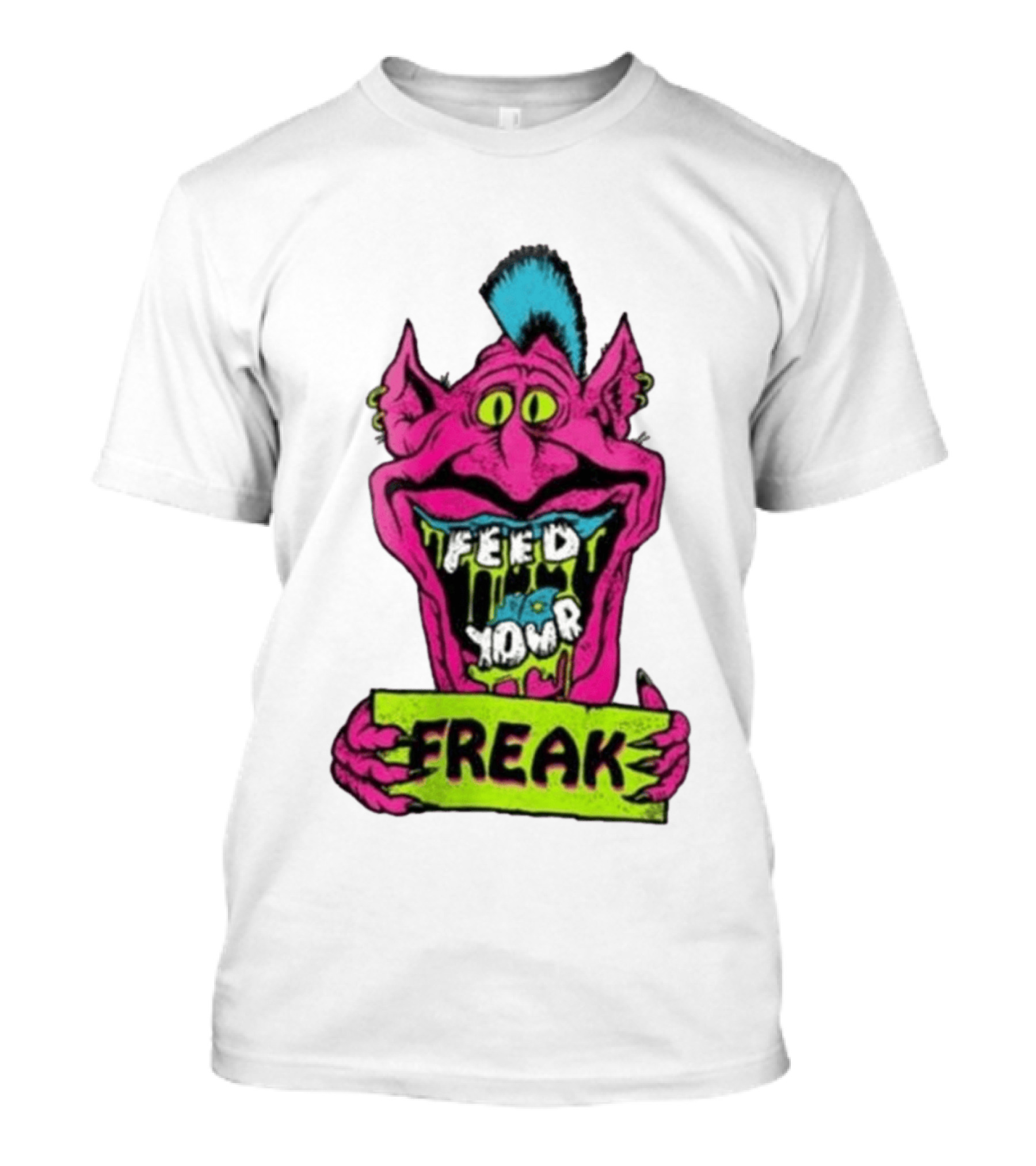 Feed Your Freak Monster Old School Psychedelic Punk T-Shirt