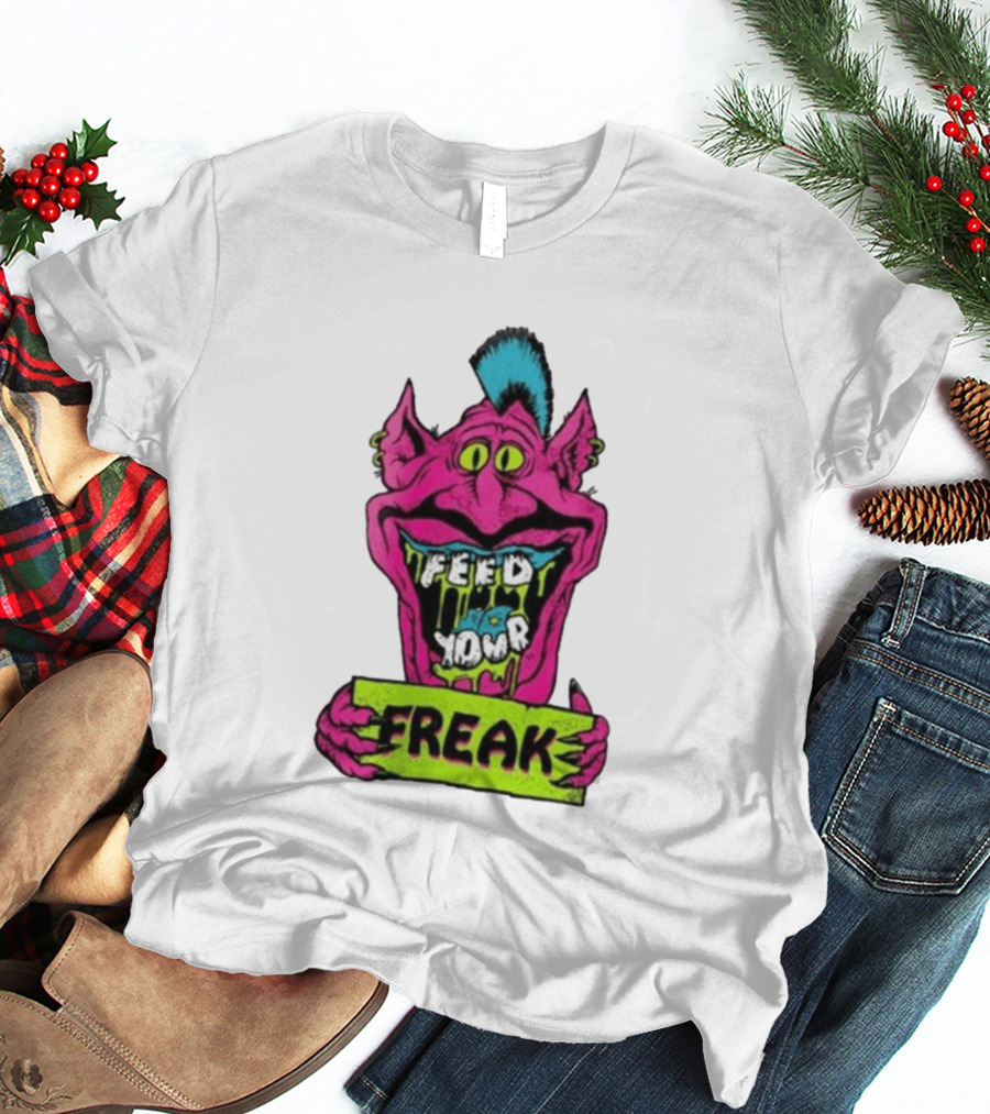Feed Your Freak Monster Old School Psychedelic Punk T-Shirt