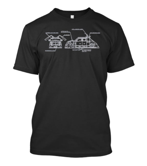 Dominator 3 Wireframe Vortex Generators And High Speed Transaxle Blueprint T-Shirt
