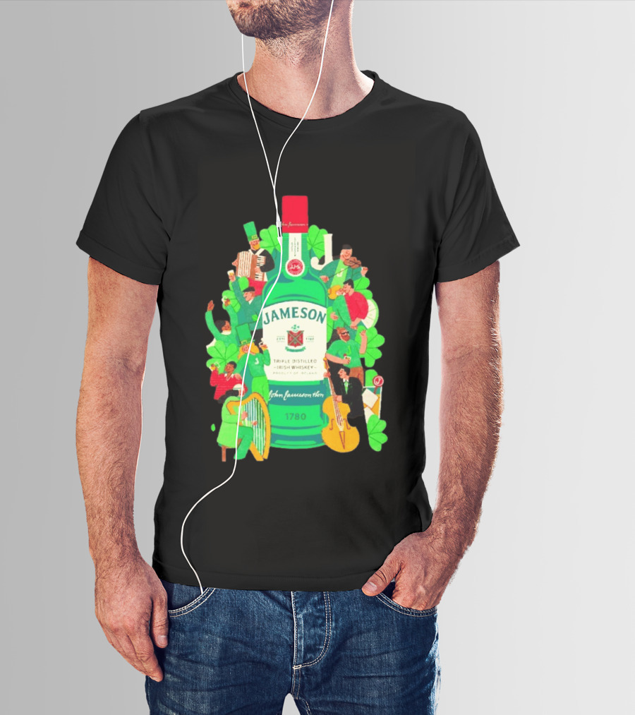 Jameson Triple Distilled Irish Whiskey 1780 St. Patrick's Day Celebration Bottle T-Shirt