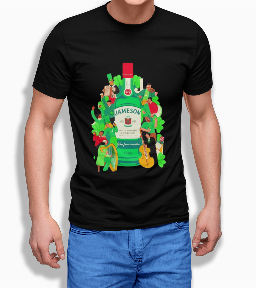 Jameson Triple Distilled Irish Whiskey 1780 St. Patrick's Day Celebration Bottle T-Shirt