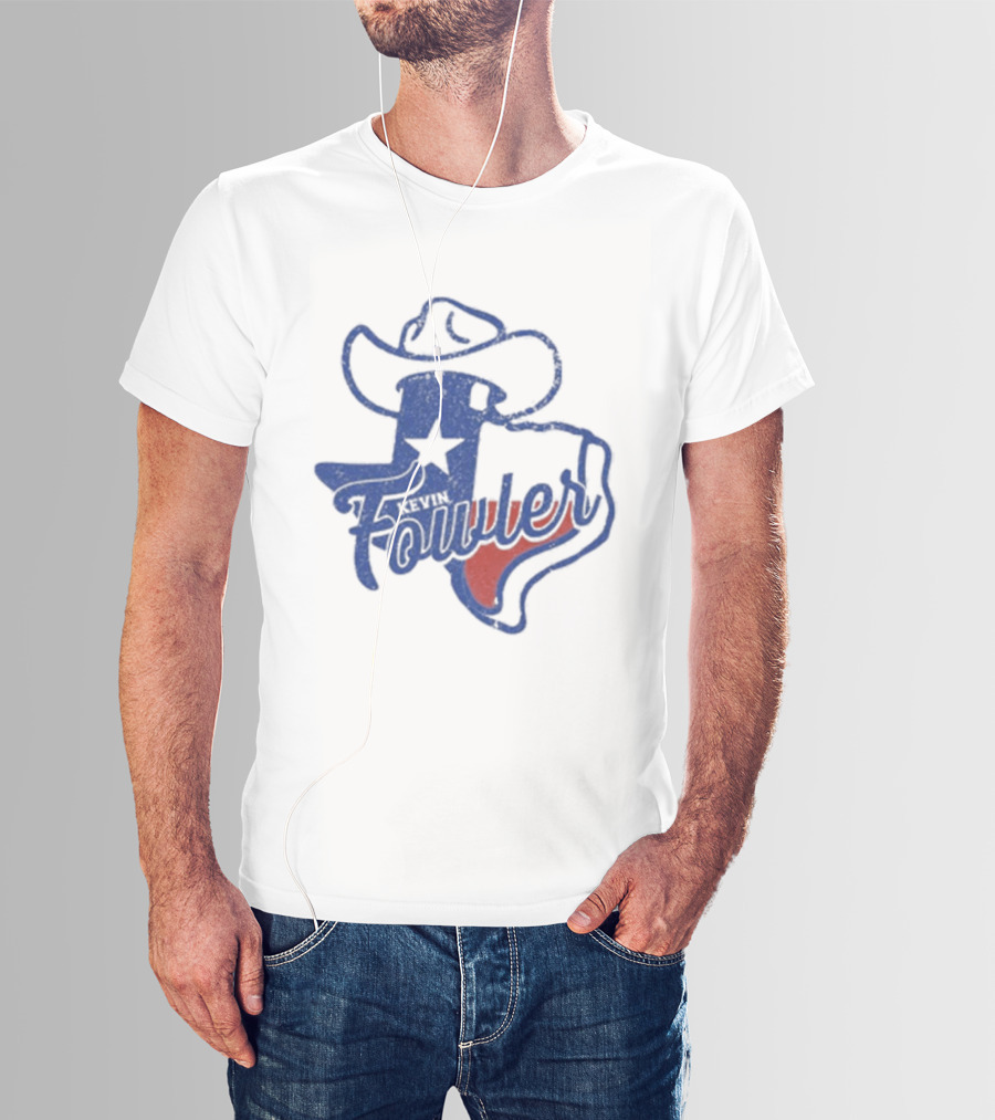 Kevin Fowler Texas Outline Hat Cowboy Star T-Shirt