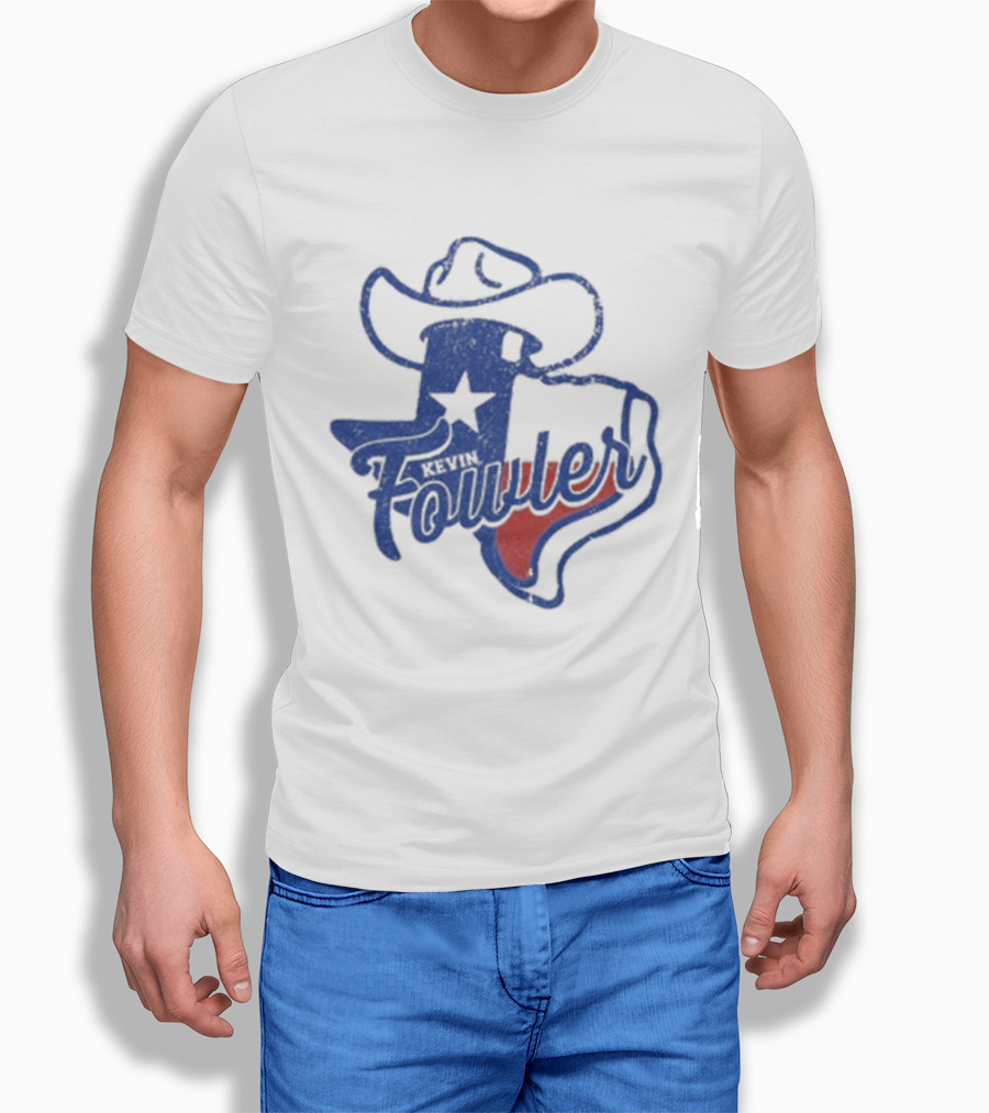 Kevin Fowler Texas Outline Hat Cowboy Star T-Shirt