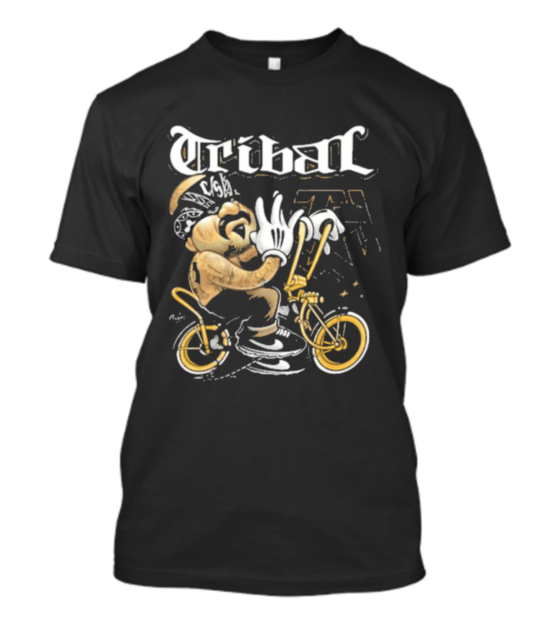 Tribal Origi Bike Character Riding Streetwear T-Shirt