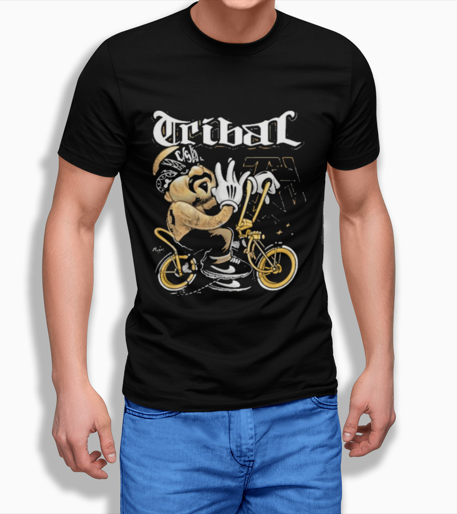 Tribal Origi Bike Character Riding Streetwear T-Shirt