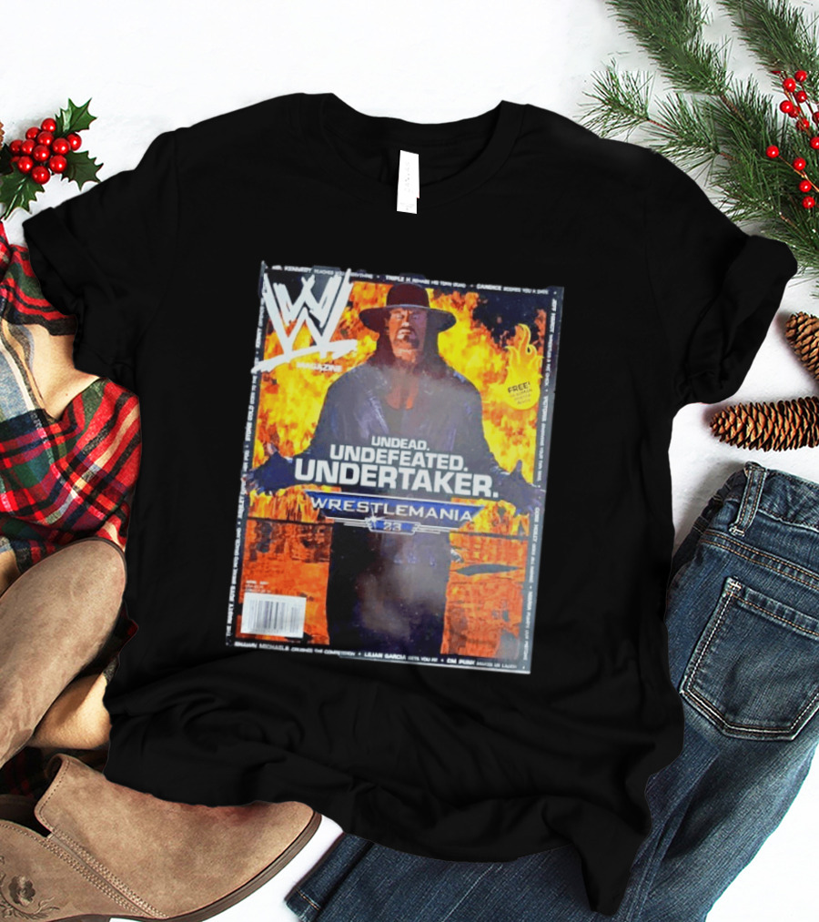 WWE Undead Undefeated Undertaker Wrestlemania 23 Magazine Cover T-Shirt