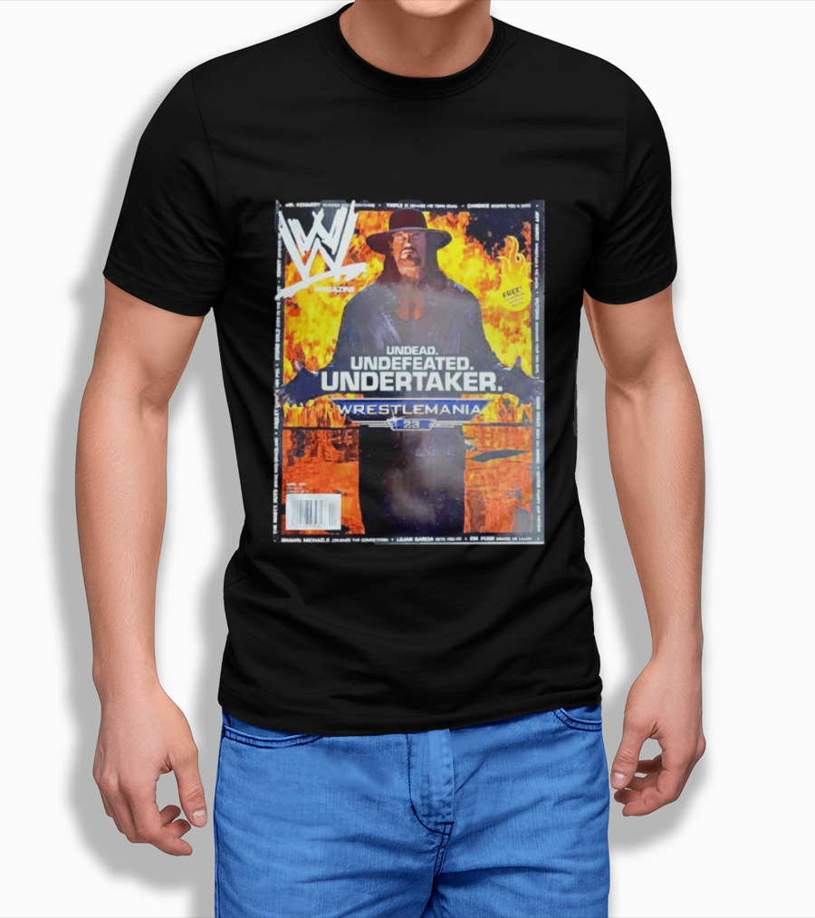 WWE Undead Undefeated Undertaker Wrestlemania 23 Magazine Cover T-Shirt