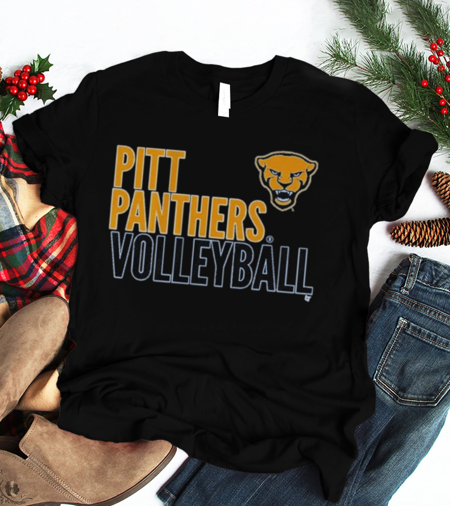 Pitt Panthers Volleyball Team Spirit Panther Head T-Shirt