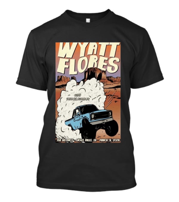 Wyatt Flores Sioux Falls Concert With Pepe El Burrio Jr March 31 2026 Desert Adventure T-Shirt