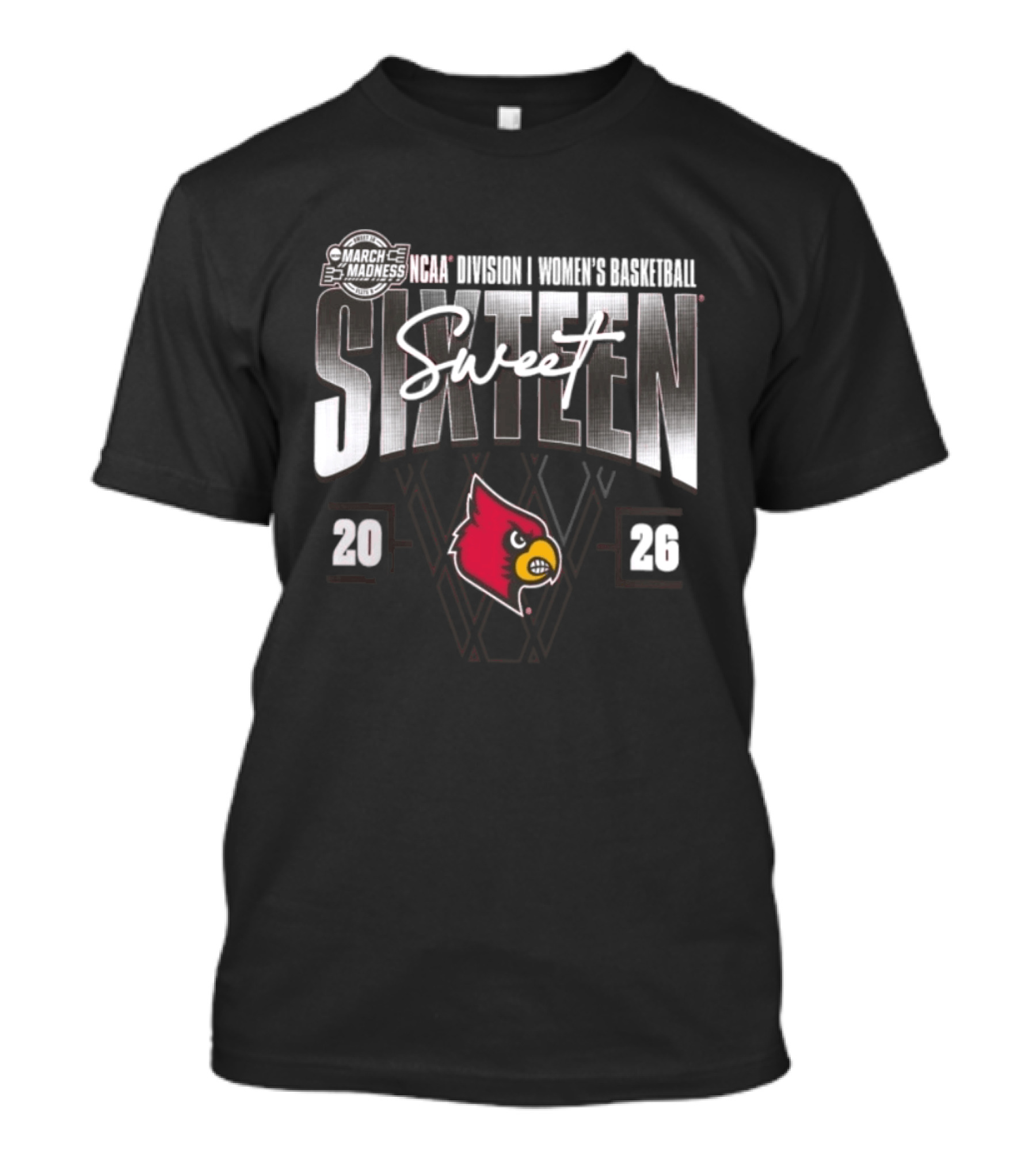 Louisville Cardinals 2026 NCAA Women's Basketball March Madness Sweet Sixteen T-Shirt