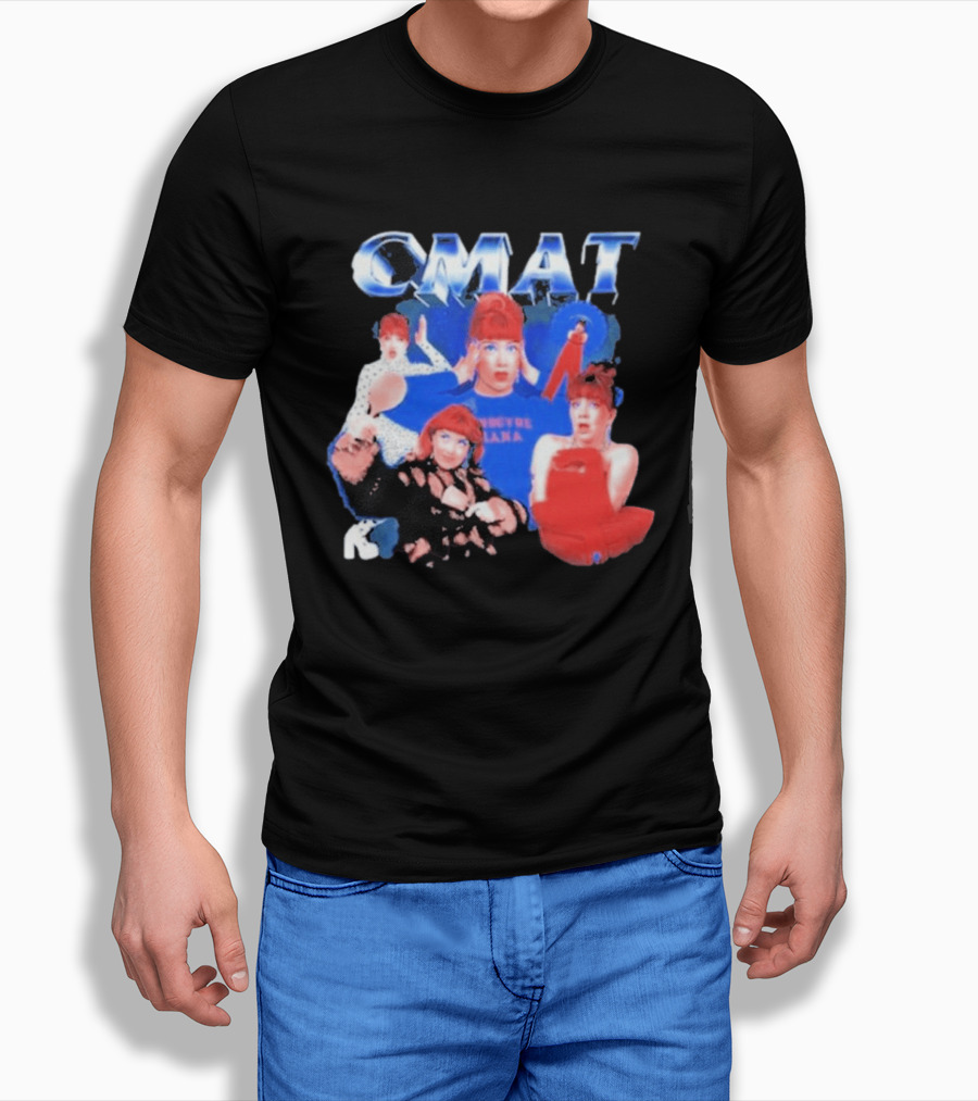 CMAT Retro Pop Style Collage With Colorful Characters T-Shirt