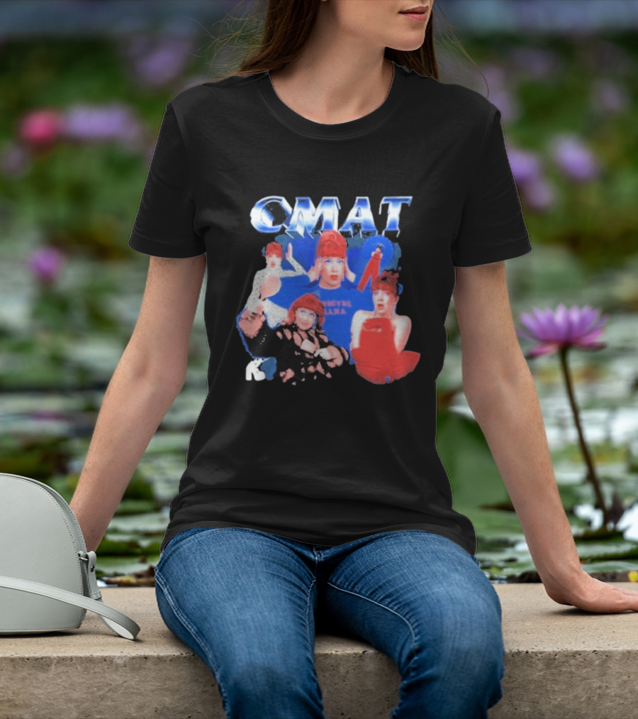 CMAT Retro Pop Style Collage With Colorful Characters T-Shirt