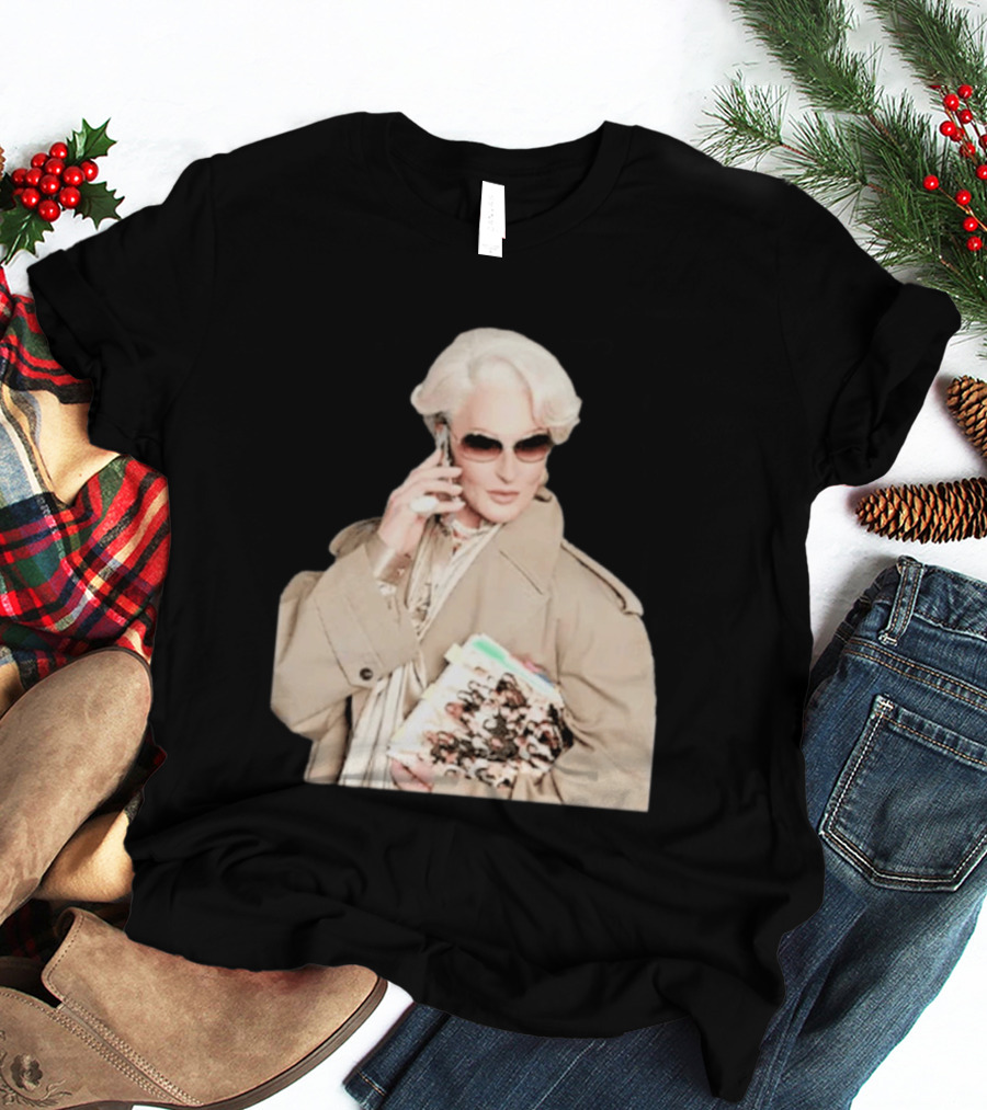 Miranda Priestly Iconic Fashion Boss With Sunglasses And Phone T-Shirt