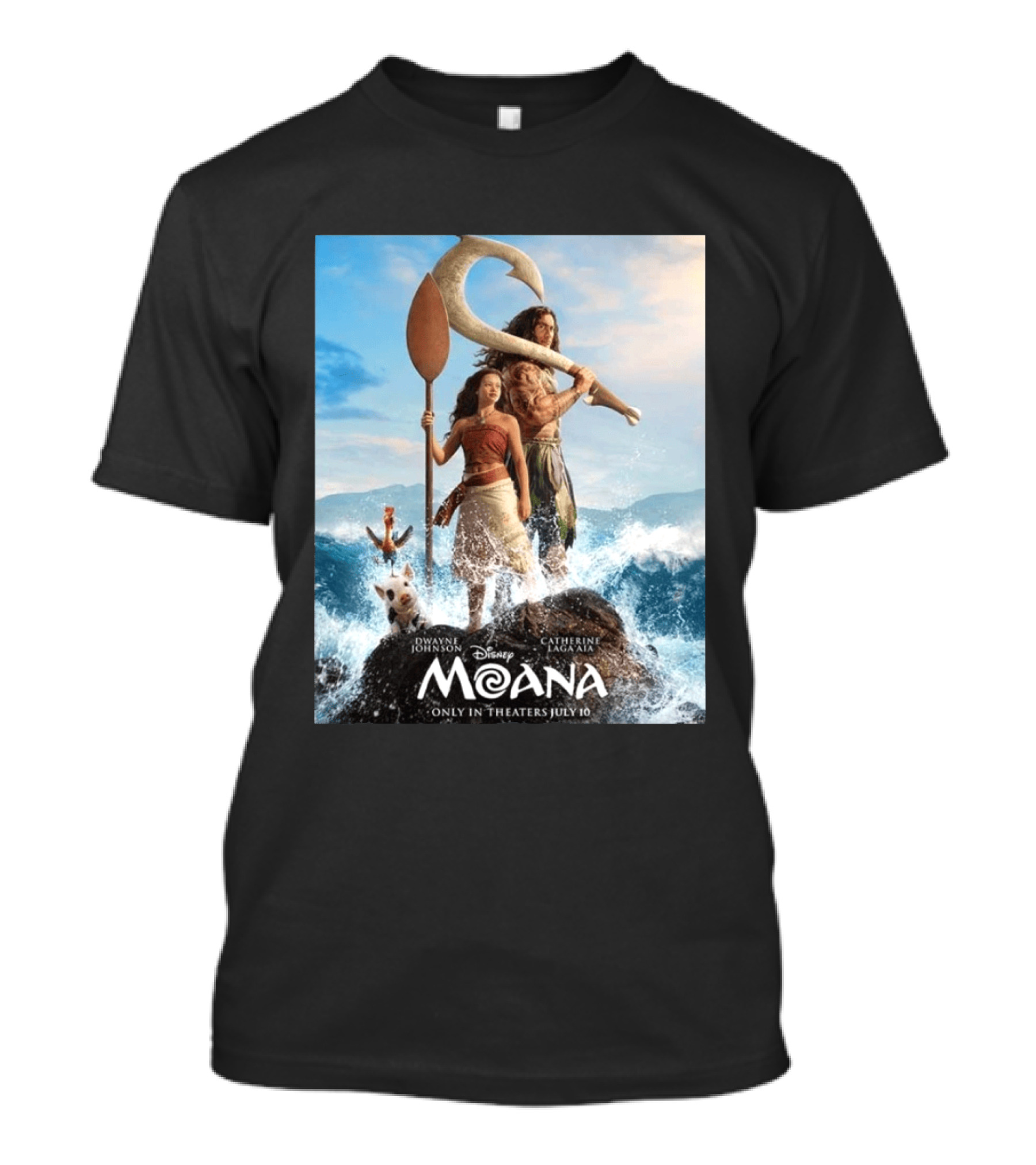 Dwayne Johnson And Catherine Laga'aia In Disney's Moana Live Action July 10 T-Shirt