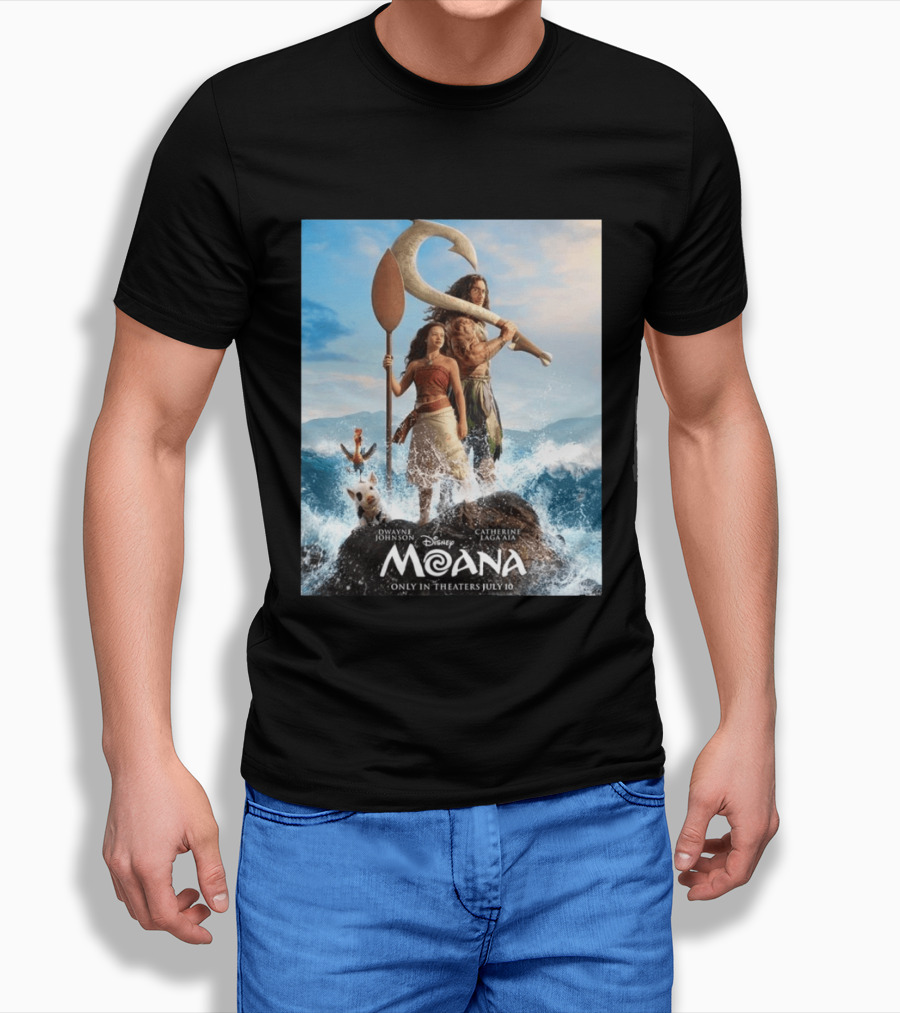 Dwayne Johnson And Catherine Laga'aia In Disney's Moana Live Action July 10 T-Shirt