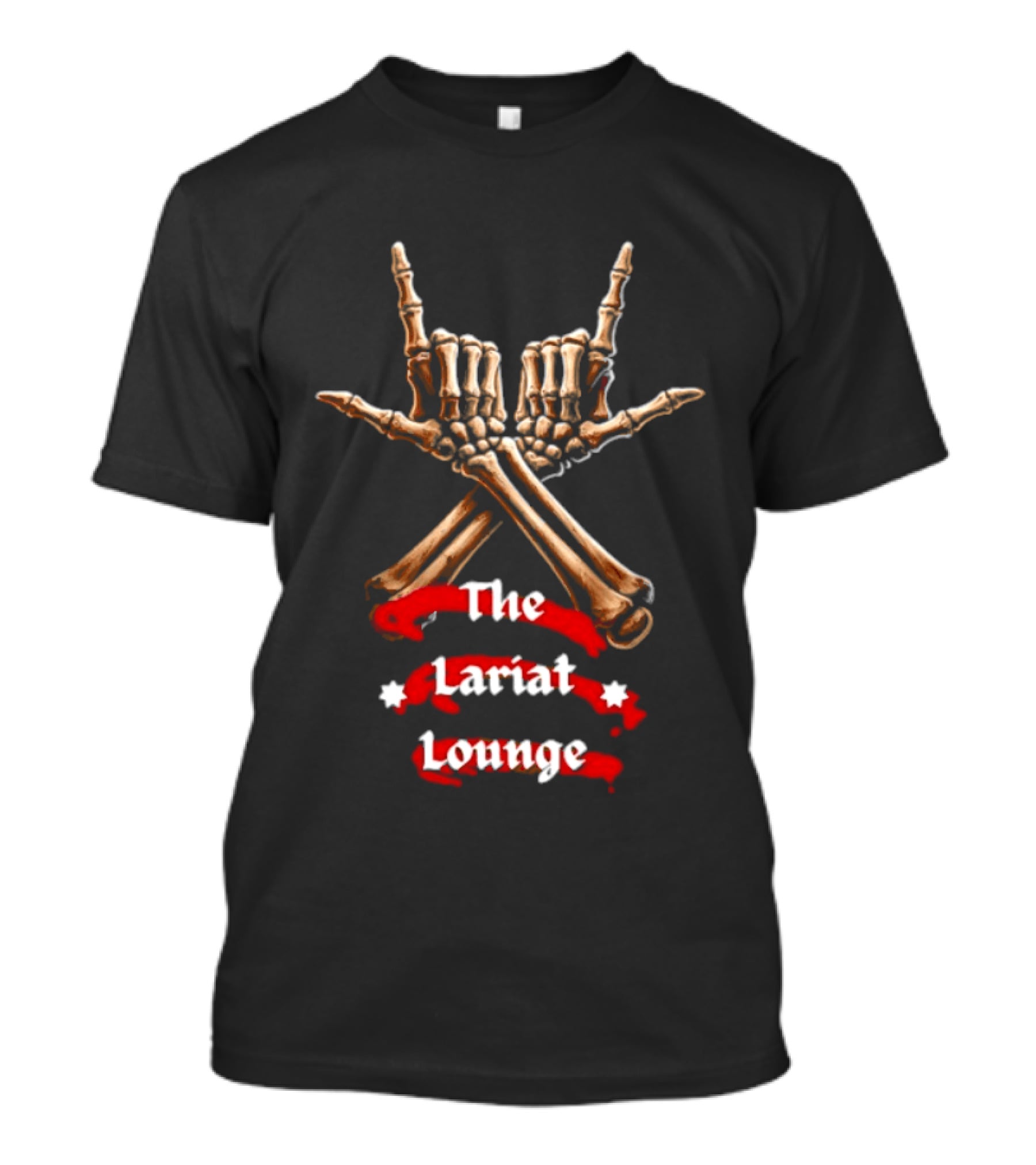 The Lariat Lounge Skeleton Hands Double L Gesture T-Shirt