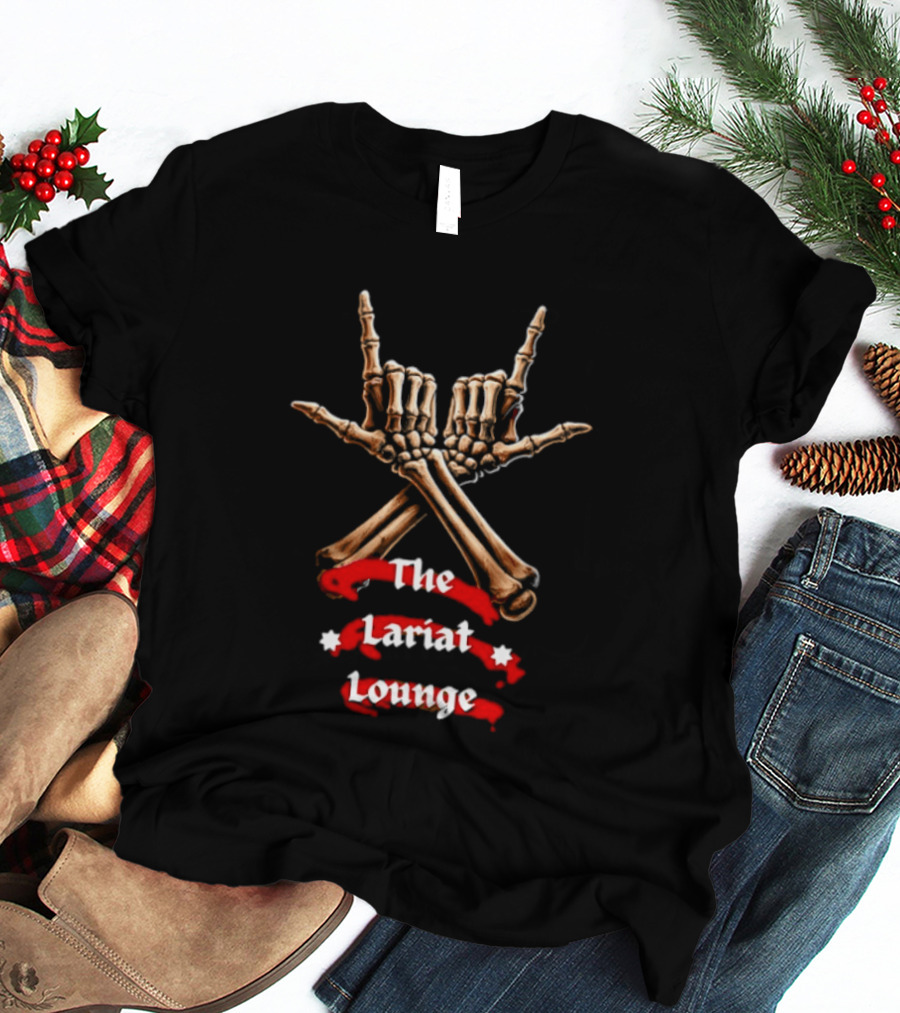 The Lariat Lounge Skeleton Hands Double L Gesture T-Shirt