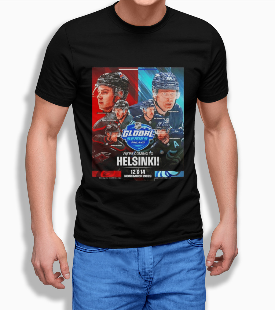 NHL Global Series Finland 2026 Helsinki Carolina Hurricanes Vs Seattle Kraken November 12 14 T-Shirt