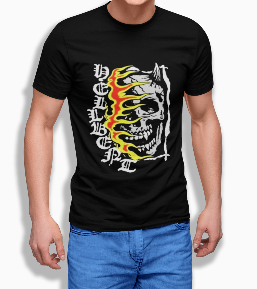 Hellbent No Face No Name Flaming Skull T-Shirt