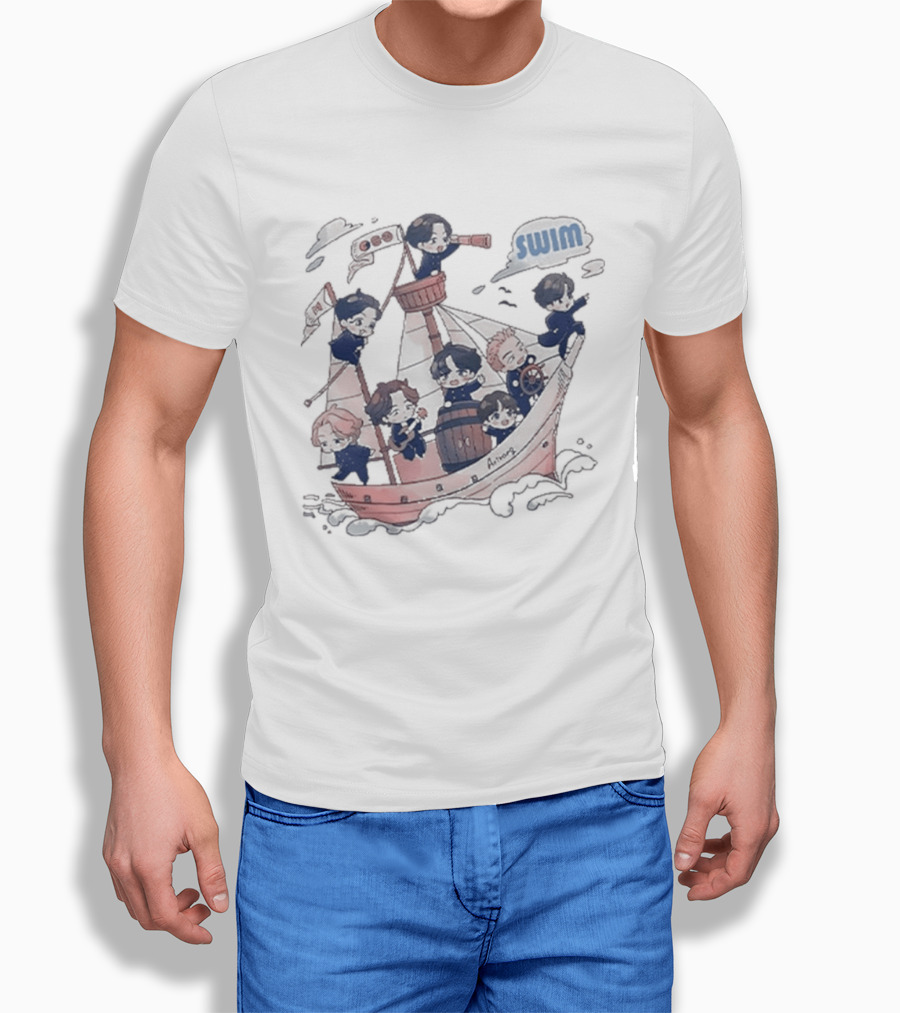 Bangtan Arirang Swim Boat Characters Adventure T-Shirt