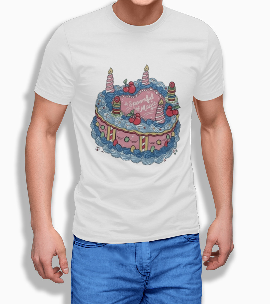 The Lost Bros A Spoonful Of Magic Birthday Cake Candles Cherries T-Shirt