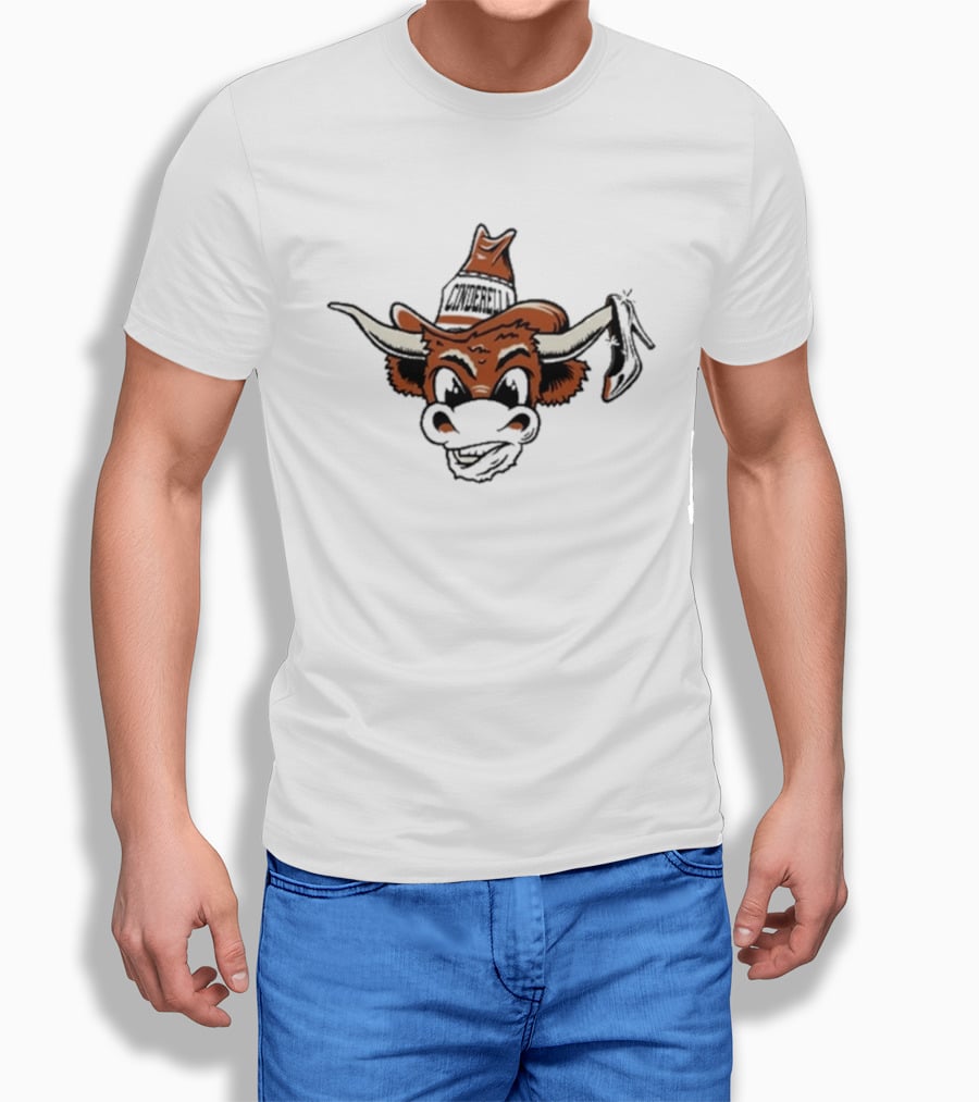 Tx Cinderella Cowboy Longhorn Mascot With Hat And Boot T-Shirt