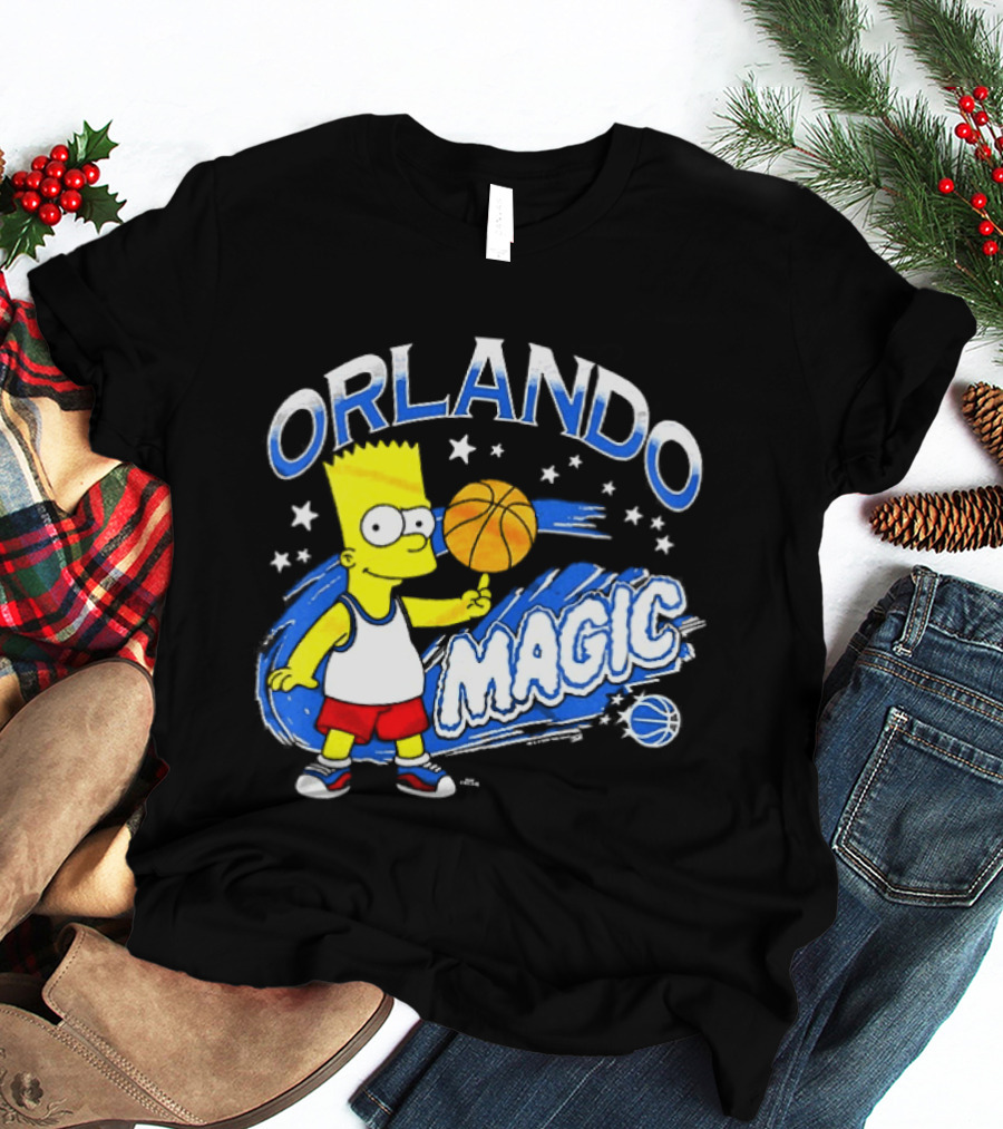 Bart Simpsons Orlando Magic NBA Basketball Cartoon T-Shirt