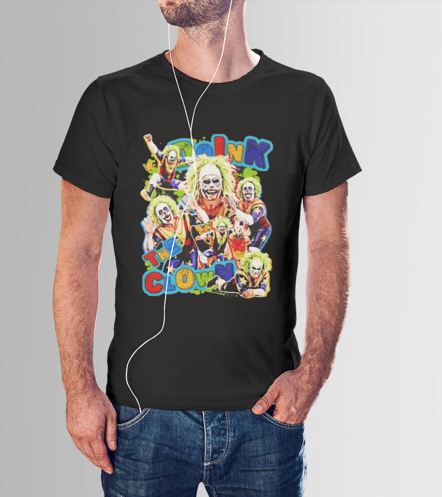 Doink The Clown WWE Wrestler Colorful Collage T-Shirt