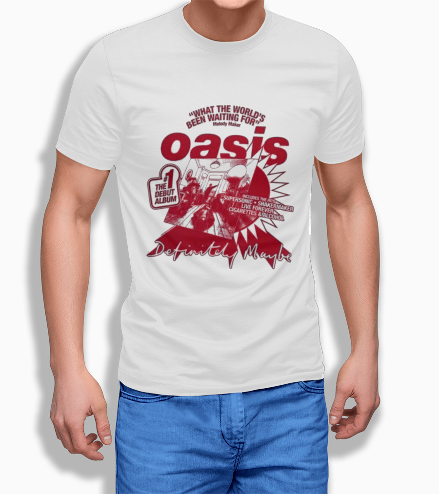 Oasis Definitely Maybe What The World's Been Waiting For Number 1 Debut Album T-Shirt