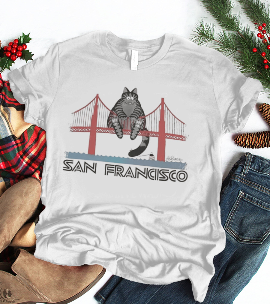 San Francisco Cat Golden Gate Bridge T-Shirt