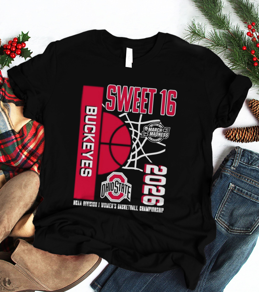 Ohio State Buckeyes 2026 Sweet 16 NCAA Division I Women's Basketball March Madness Championship T-Shirt