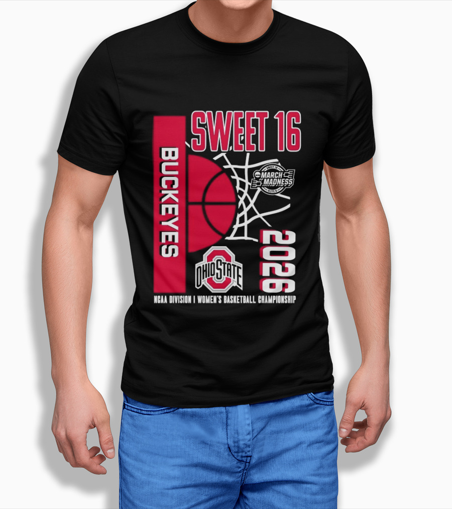 Ohio State Buckeyes 2026 Sweet 16 NCAA Division I Women's Basketball March Madness Championship T-Shirt