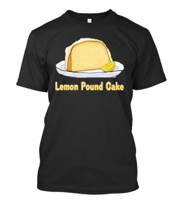 Lemon Pound Cake Slice On Plate With Lemon Wedge T-Shirt