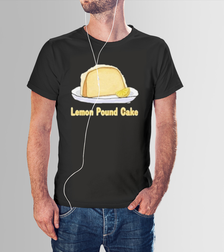 Lemon Pound Cake Slice On Plate With Lemon Wedge T-Shirt