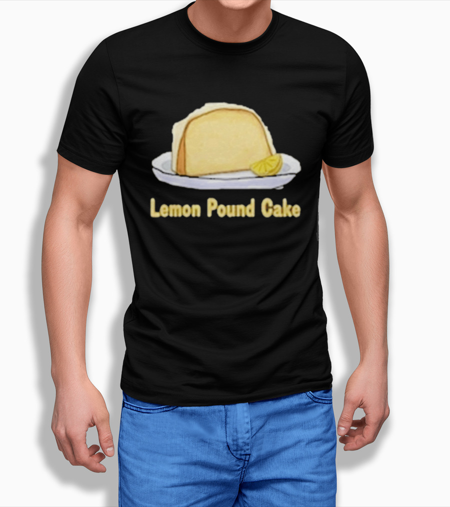 Lemon Pound Cake Slice On Plate With Lemon Wedge T-Shirt