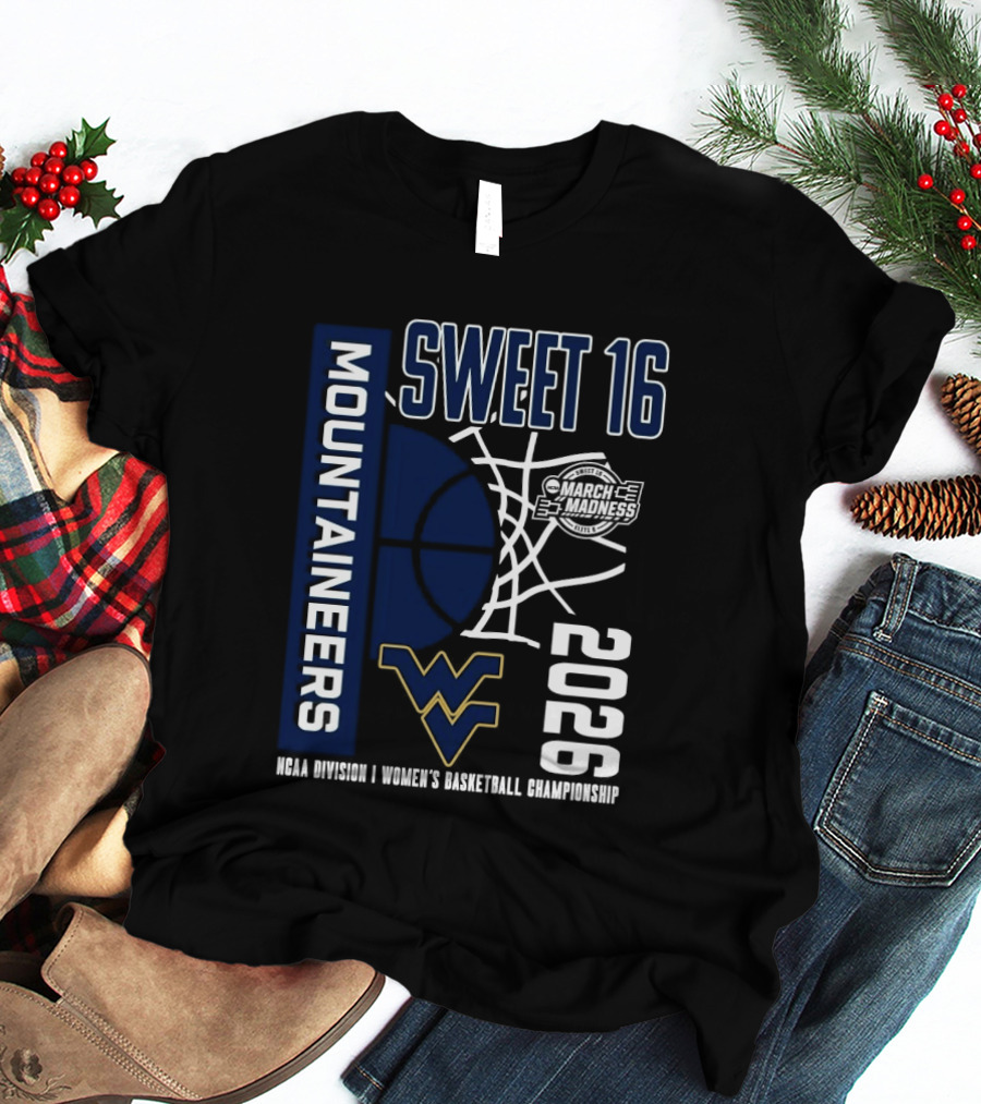 West Virginia Mountaineers 2026 NCAA Women's Basketball Sweet 16 Championship T-Shirt