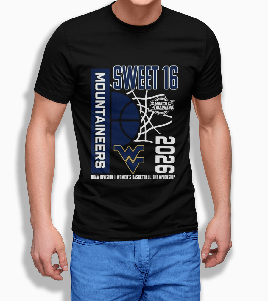 West Virginia Mountaineers 2026 NCAA Women's Basketball Sweet 16 Championship T-Shirt