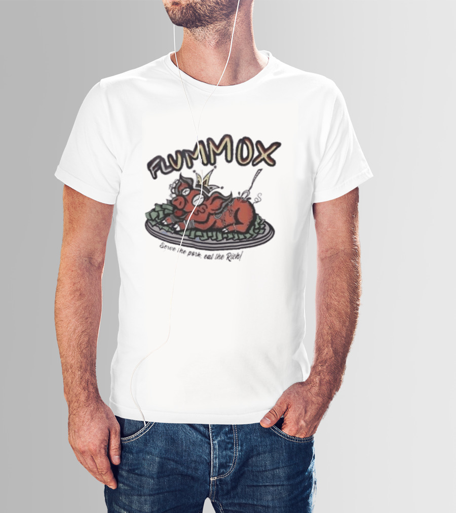 Flummox Serve The Pork Eat The Rich Pig With Money And Crown T-Shirt