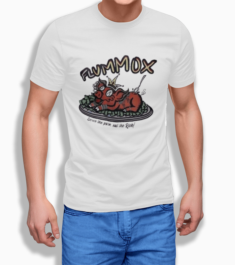 Flummox Serve The Pork Eat The Rich Pig With Money And Crown T-Shirt