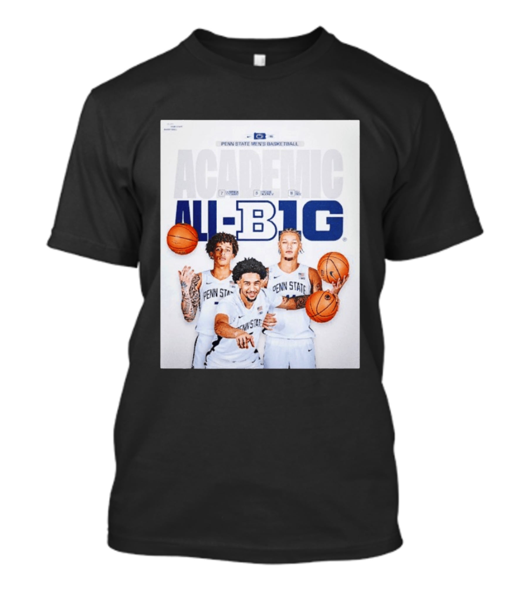 Penn State Men's Basketball Academic All Big Ten Honors 2026 Players T-Shirt