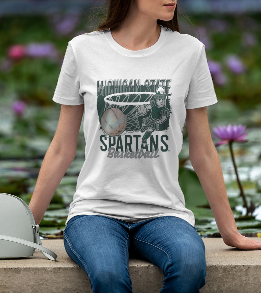 Michigan State Spartans Basketball Swoosh Net T-Shirt
