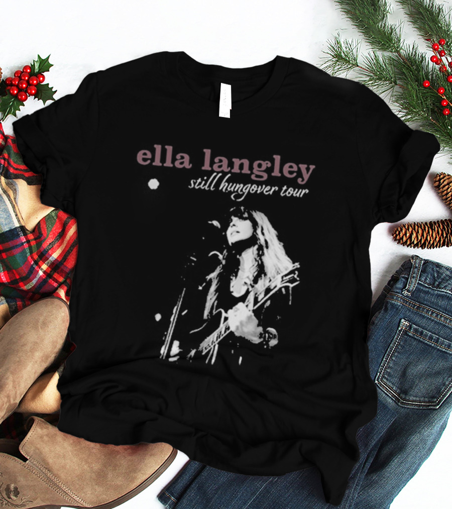 Ella Langley Still Hungover Tour Pink Textual T-Shirt