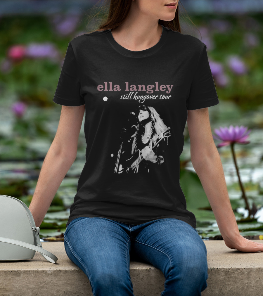 Ella Langley Still Hungover Tour Pink Textual T-Shirt