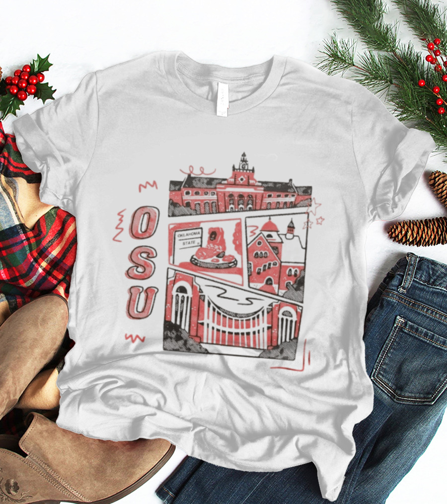 Oklahoma State Cowboys OSU University Landmarks T-Shirt