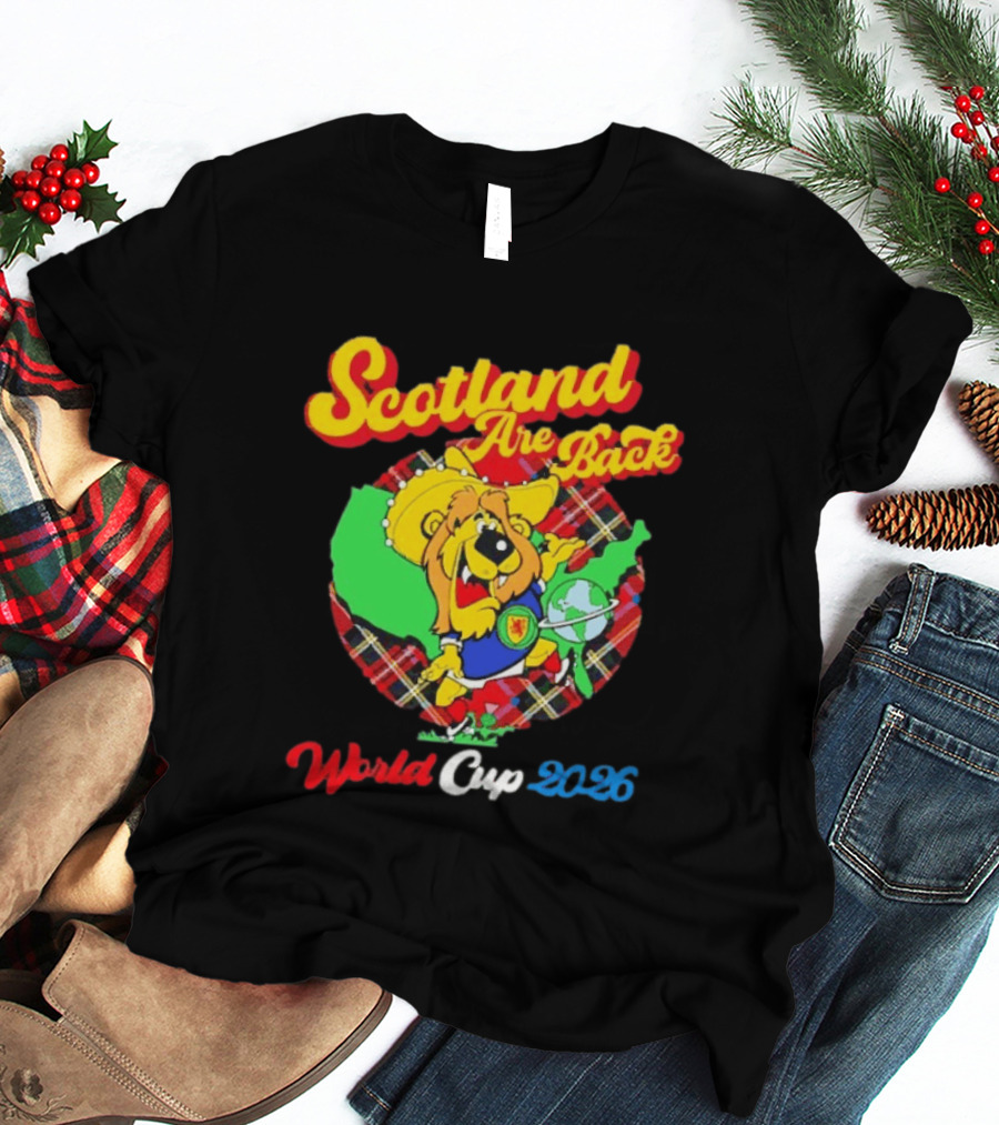 Scotland Are Back World Cup 2026 Lion Plaid Globe Soccer Ten Left T-Shirt